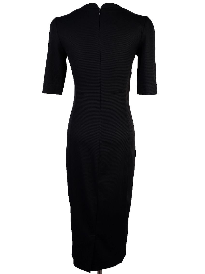 Perfect Emporio Armani Black Nylon Dress Size S V-Neck Short Sleeves