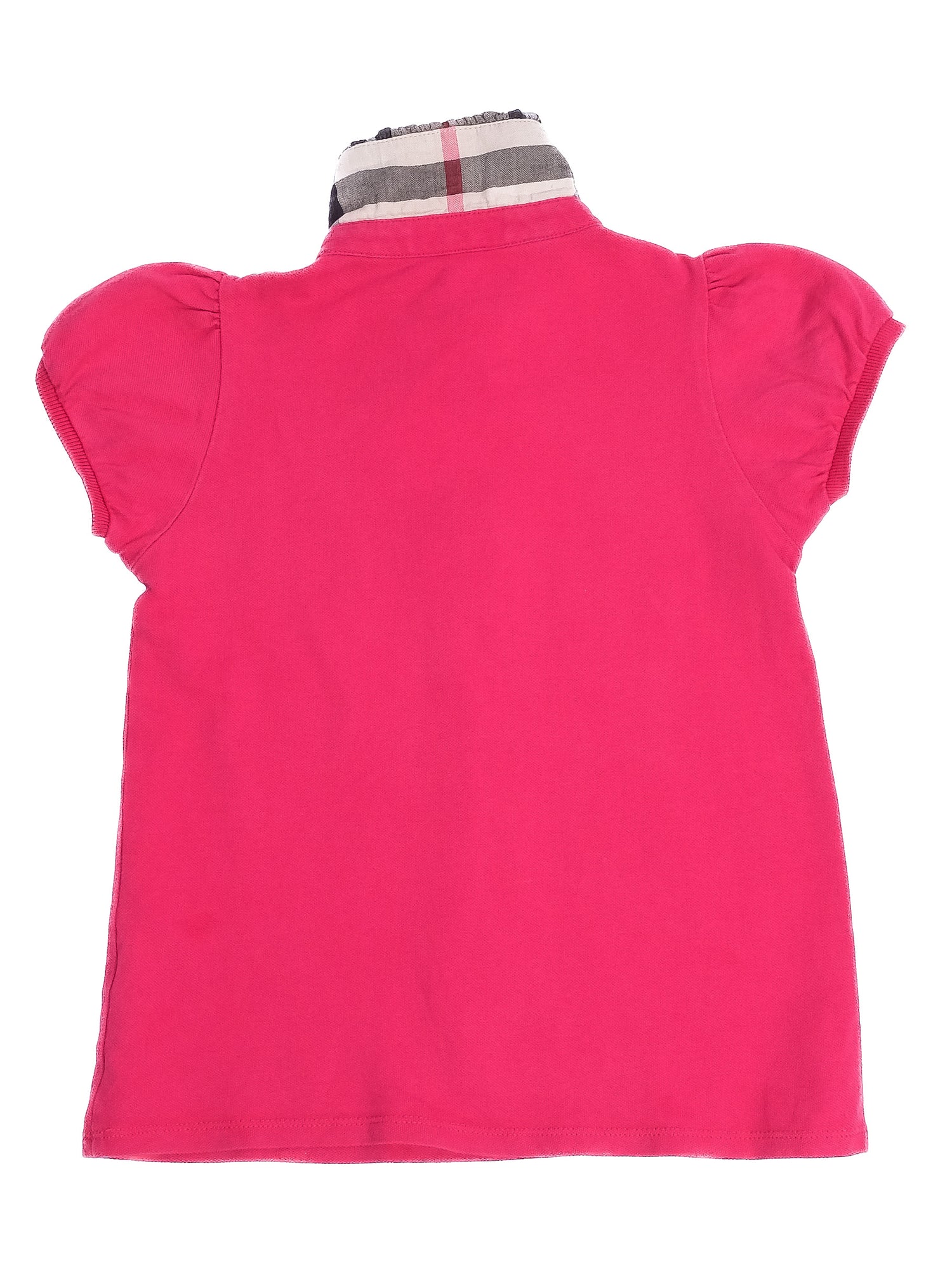 EXCELLENT Burberry Kids Pink Short-Sleeve Top Size 6 Checked Collar
