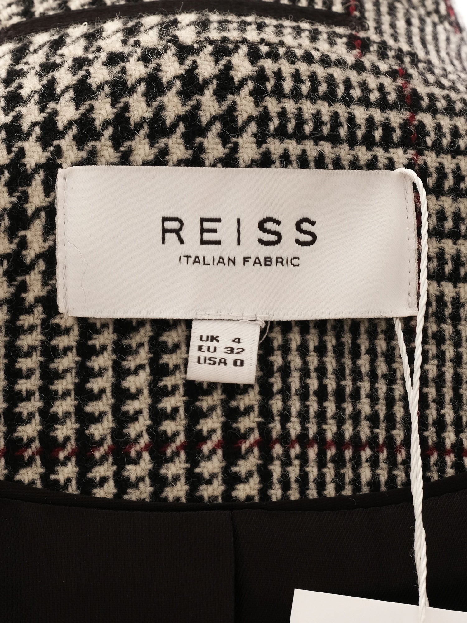 Excellent Reiss Wool Gray Plaid Blazer Double-Breasted Size XXS
