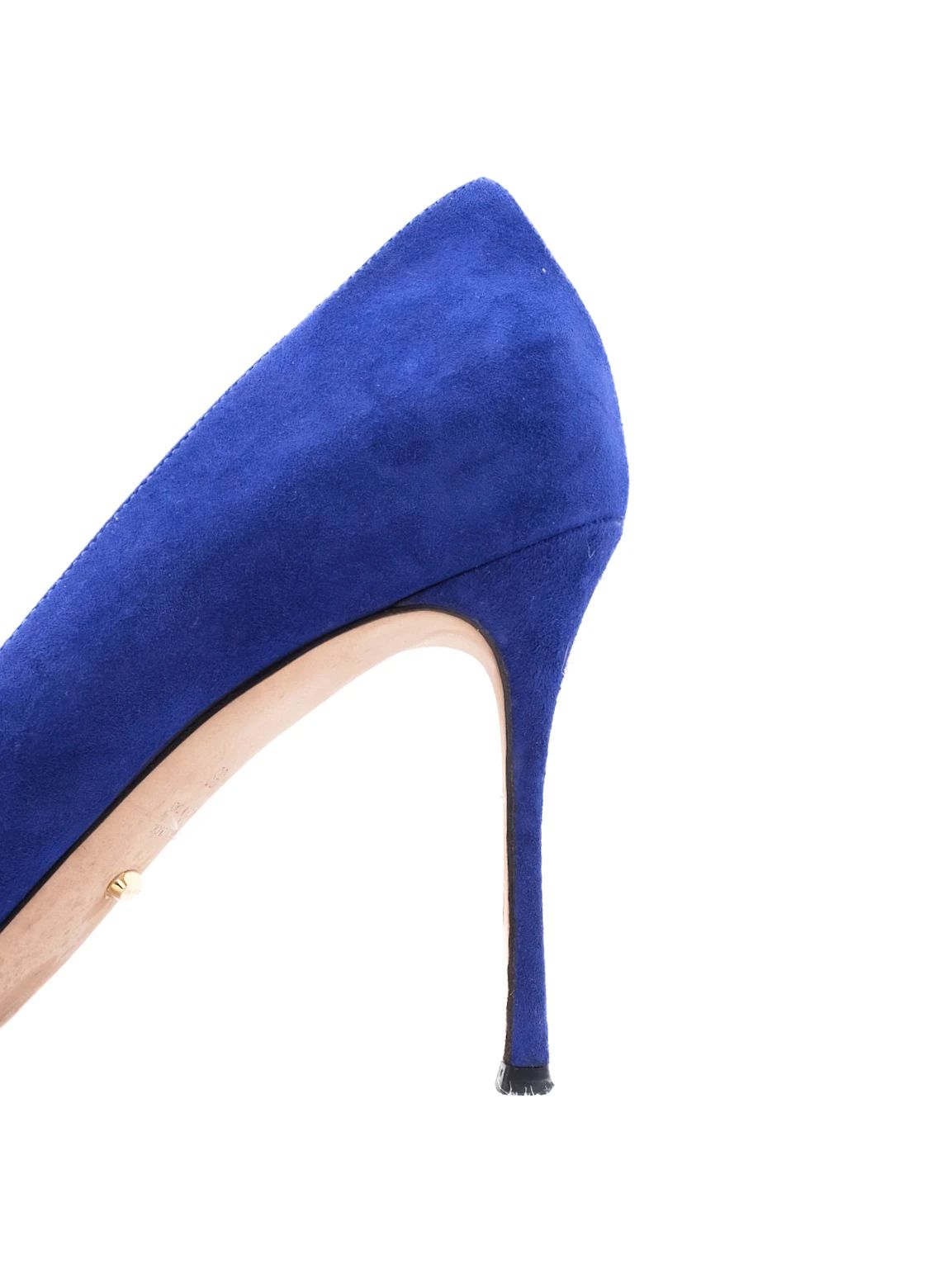 Excellent Sergio Rossi Blue Genuine Suede High-Heeled Shoes Size 39
