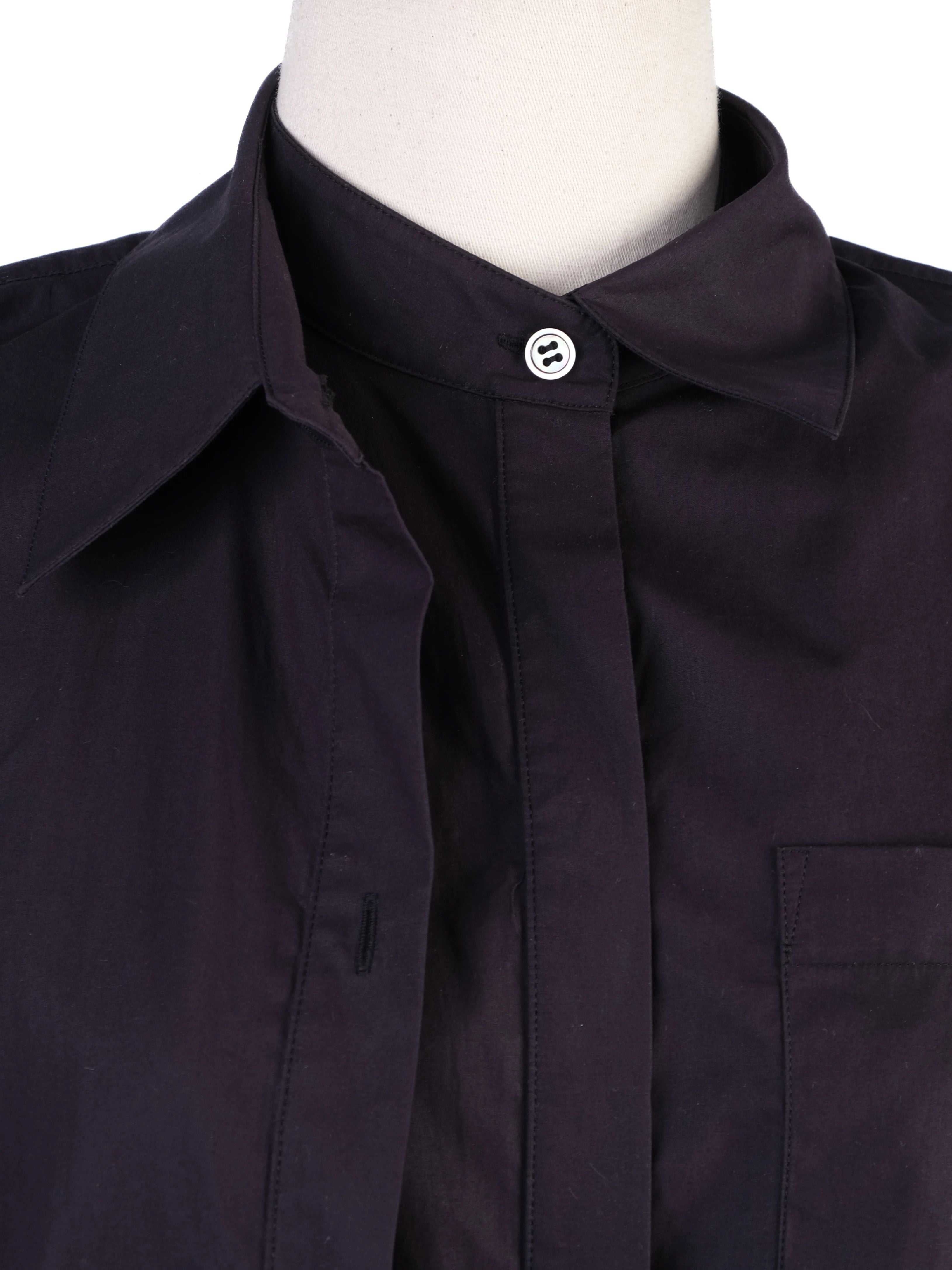 Excellent Alexander Wang Black Cotton Sleeveless Button-Up Dress