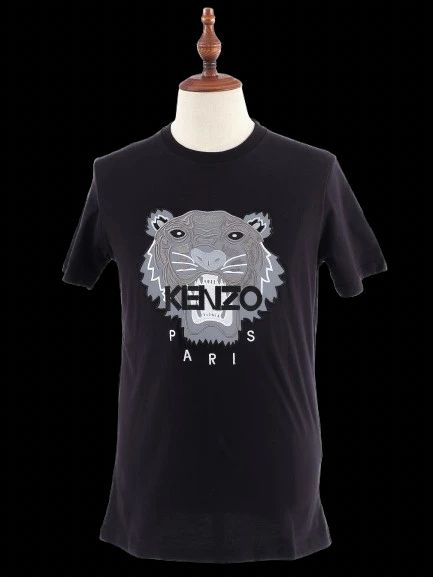Excellent Kenzo Black Graphic Tiger T-Shirt Size S Men