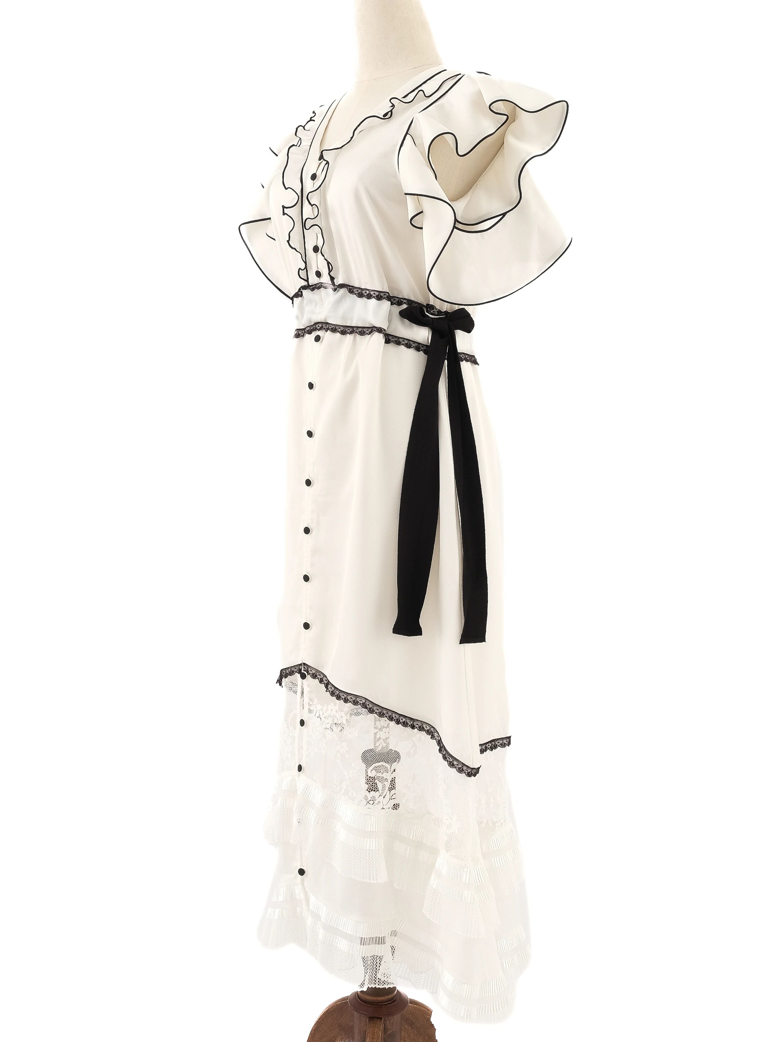 Self-Portrait White Dress with Black Details Size S Excellent Condition