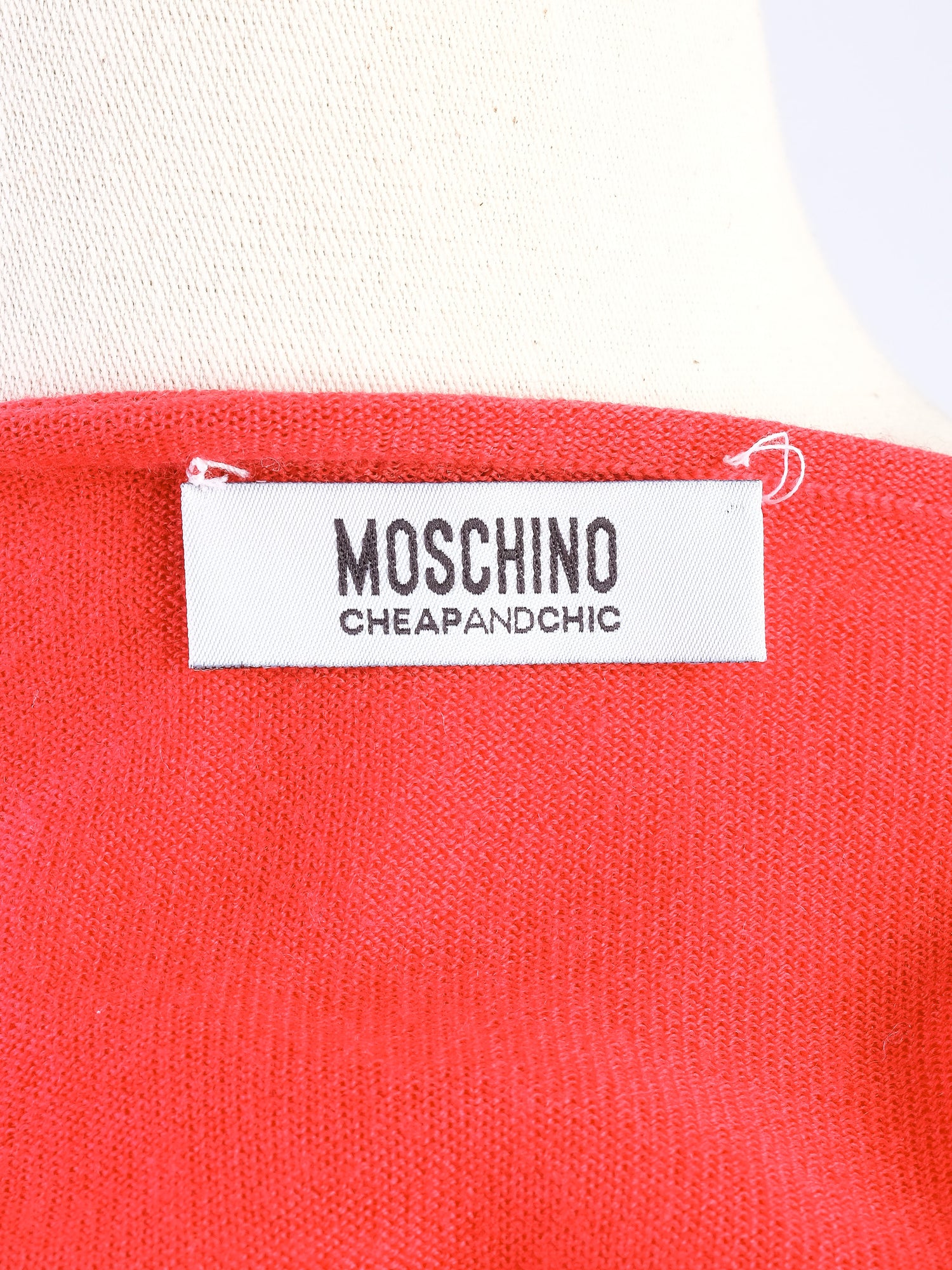 EXCELLENT Moschino Red Wool Cardigan Sweater Size S