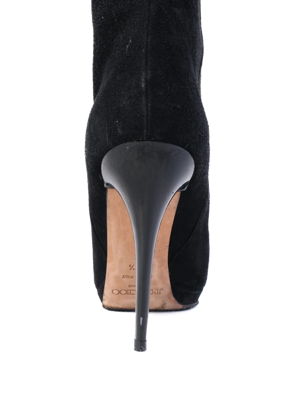 Jimmy Choo Black Suede Over-the-Knee Stiletto Boots Size 39.5