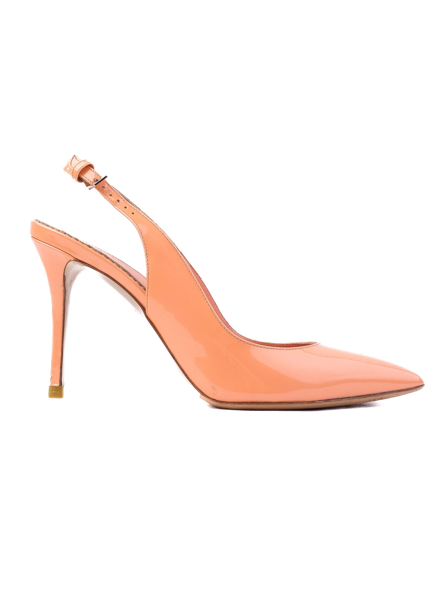 Excellent Lesilla Orange Leather Stilettos Slingback Size 37.5