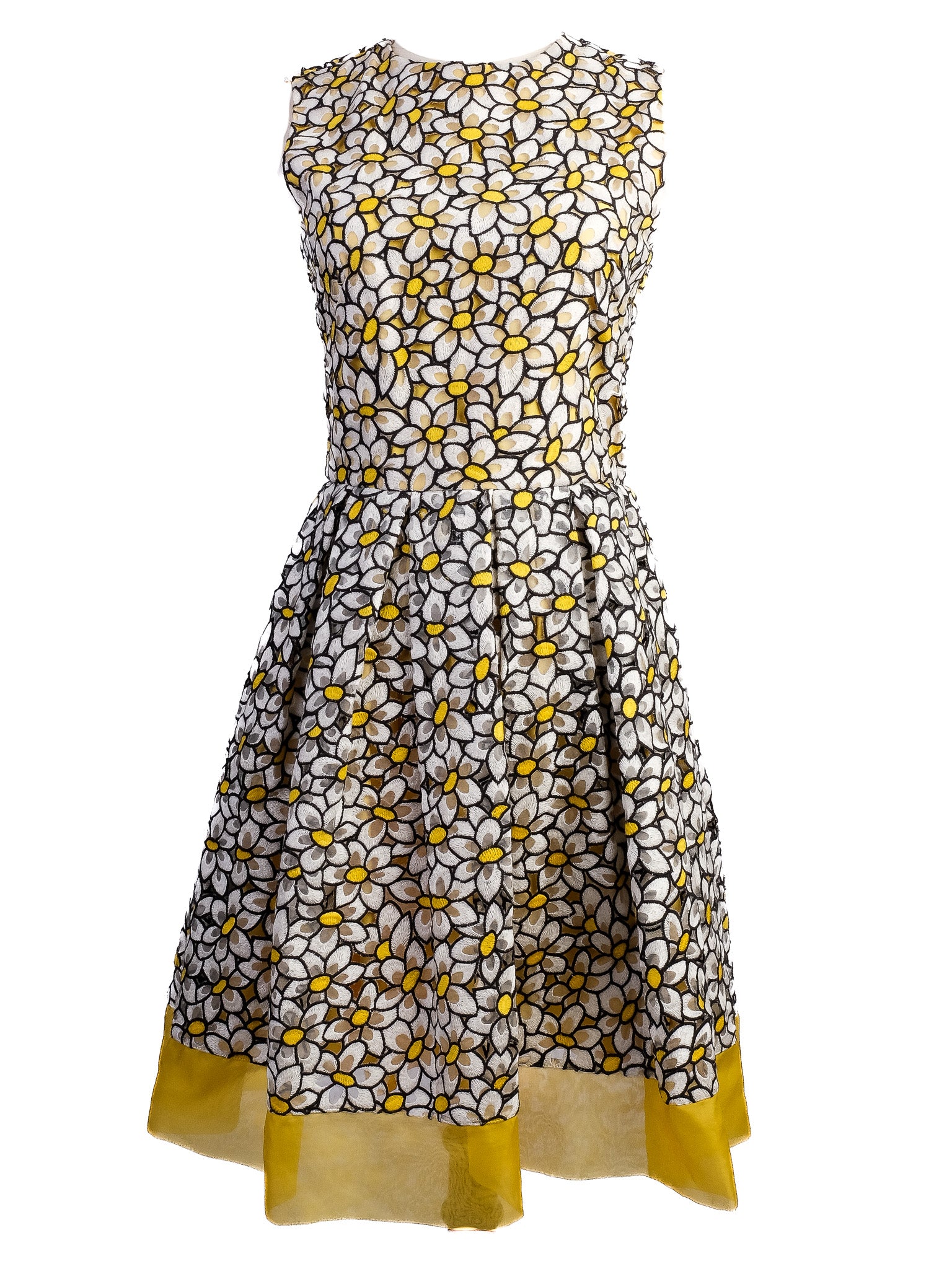 Excellent Red Valentino Floral Dress Combined Polyester Size M