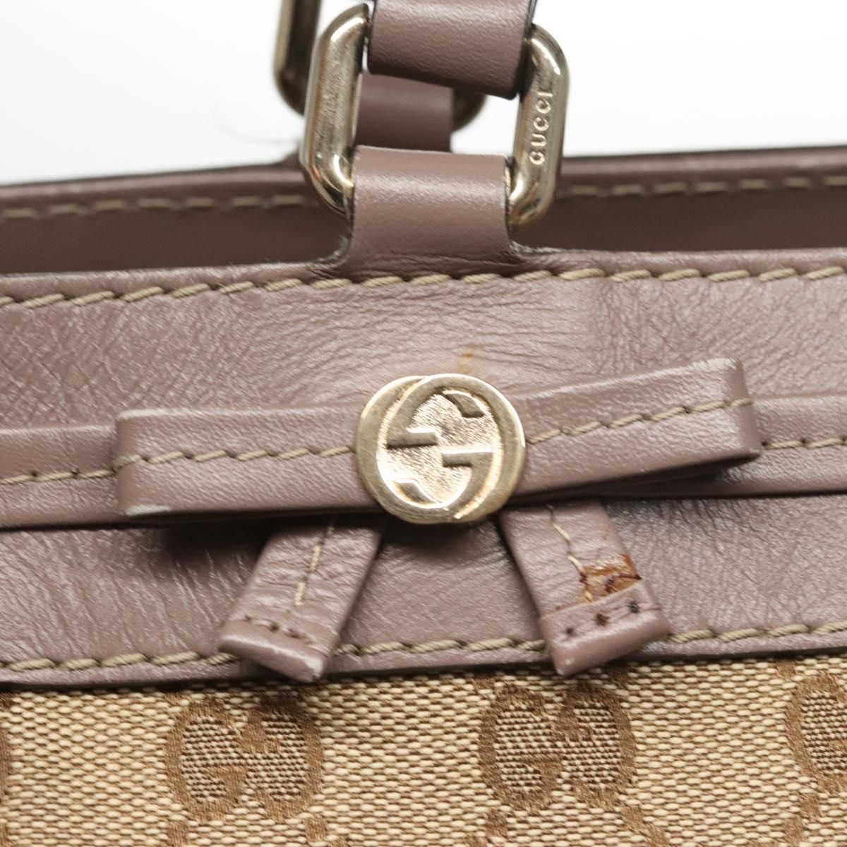Gucci Gg Canvas Tote Bag Beige Gold 257061 Auth