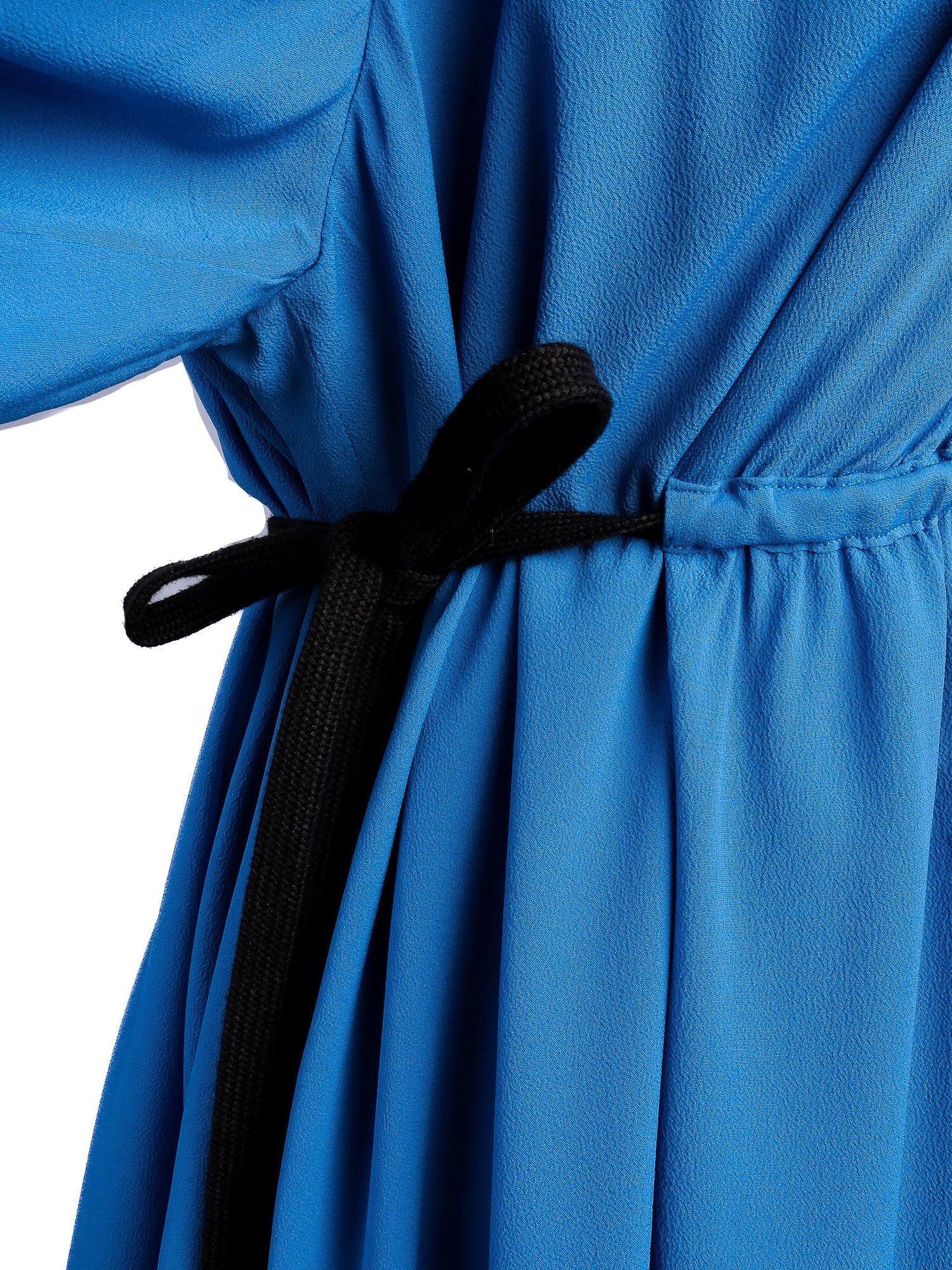 Excellent Sportmax Blue Silk Dress Size M with Tie Belt