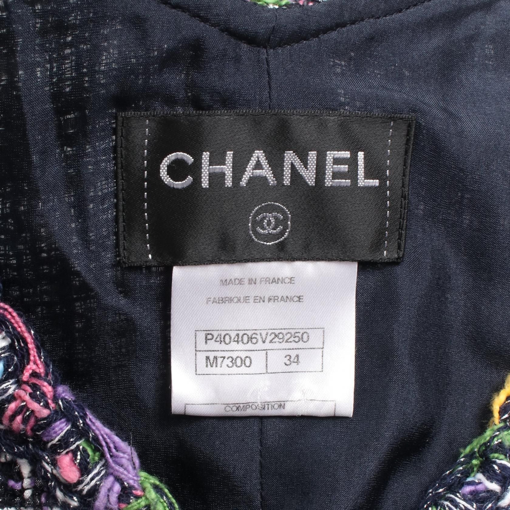Chanel Black Multicolor Tweed Dress Cotton P 40406v 29250