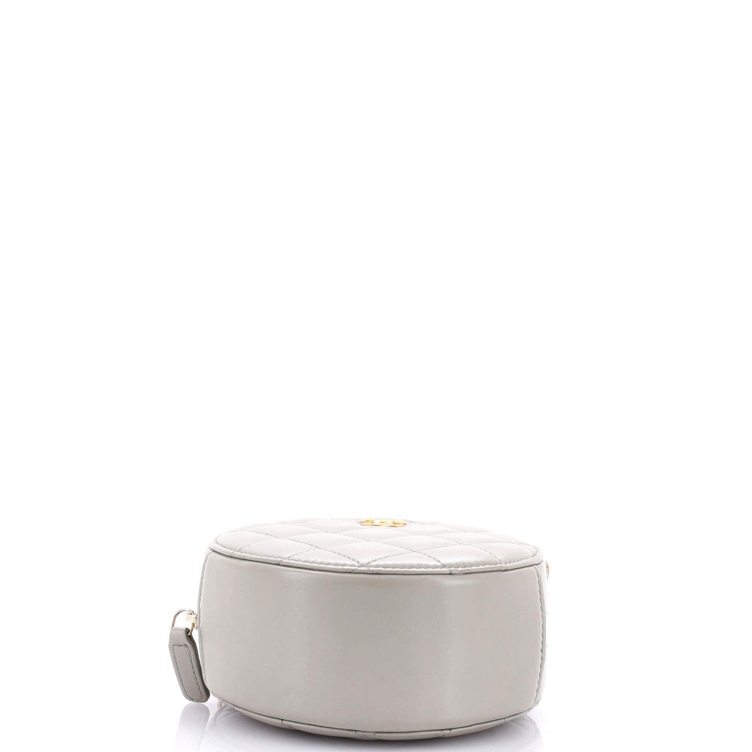 Chanel Pearl Crush Round Clutch With Chain Quilted Lambskin