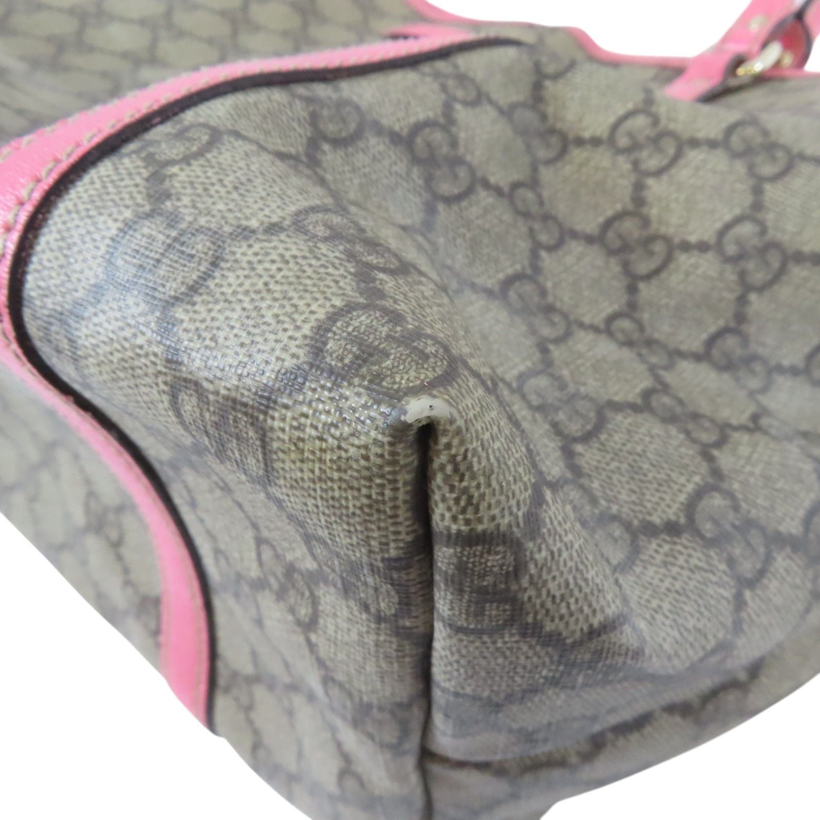 Gucci Gg Supreme Tote Bag Pvc Canvas Brown 197953