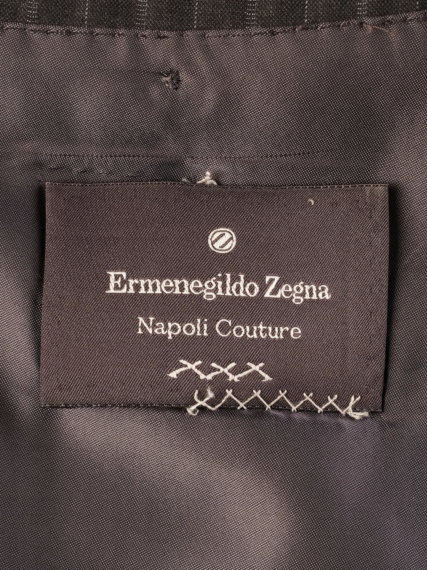 Excellent Ermenegildo Zegna Black Wool Suit Jacket Size L
