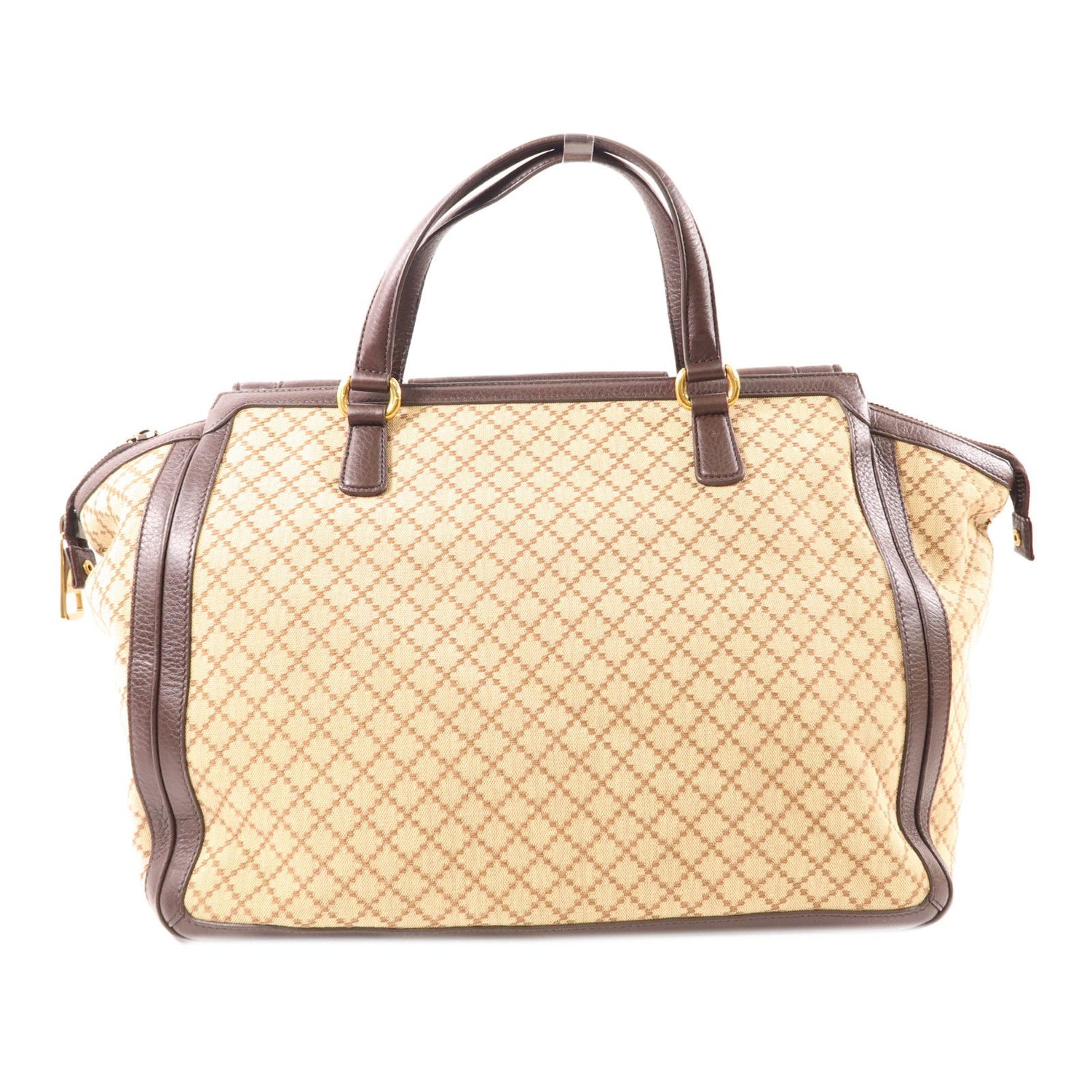 Gucci Canvas/leather Double G Boston Bag Kinsenhajitonbao/hand-turned Bag Palm Color Boston Bag Brown Canvas 2