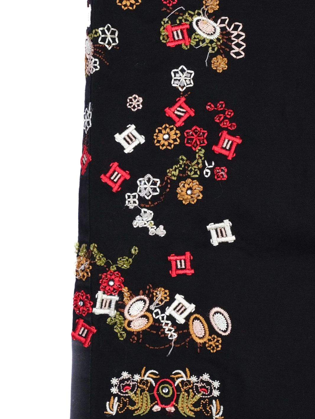 Excellent Dolce Gabbana Black Denim Jacket with Floral Embroidery