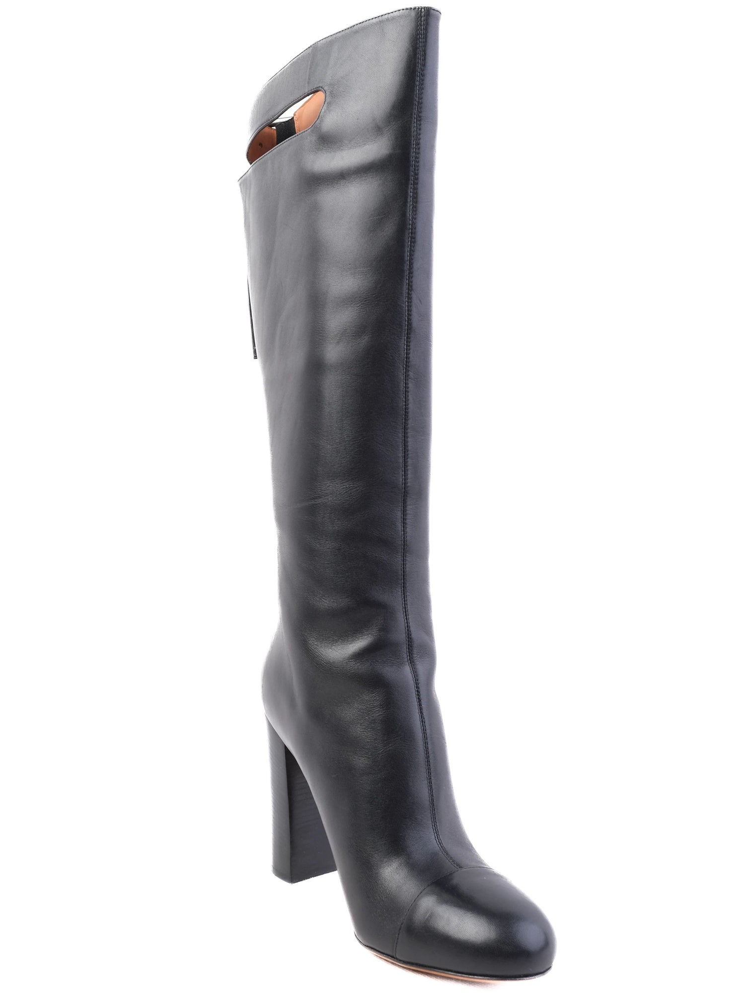 Perfect Marc Jacobs Black Leather Knee-High High-Heeled Boots Size 38