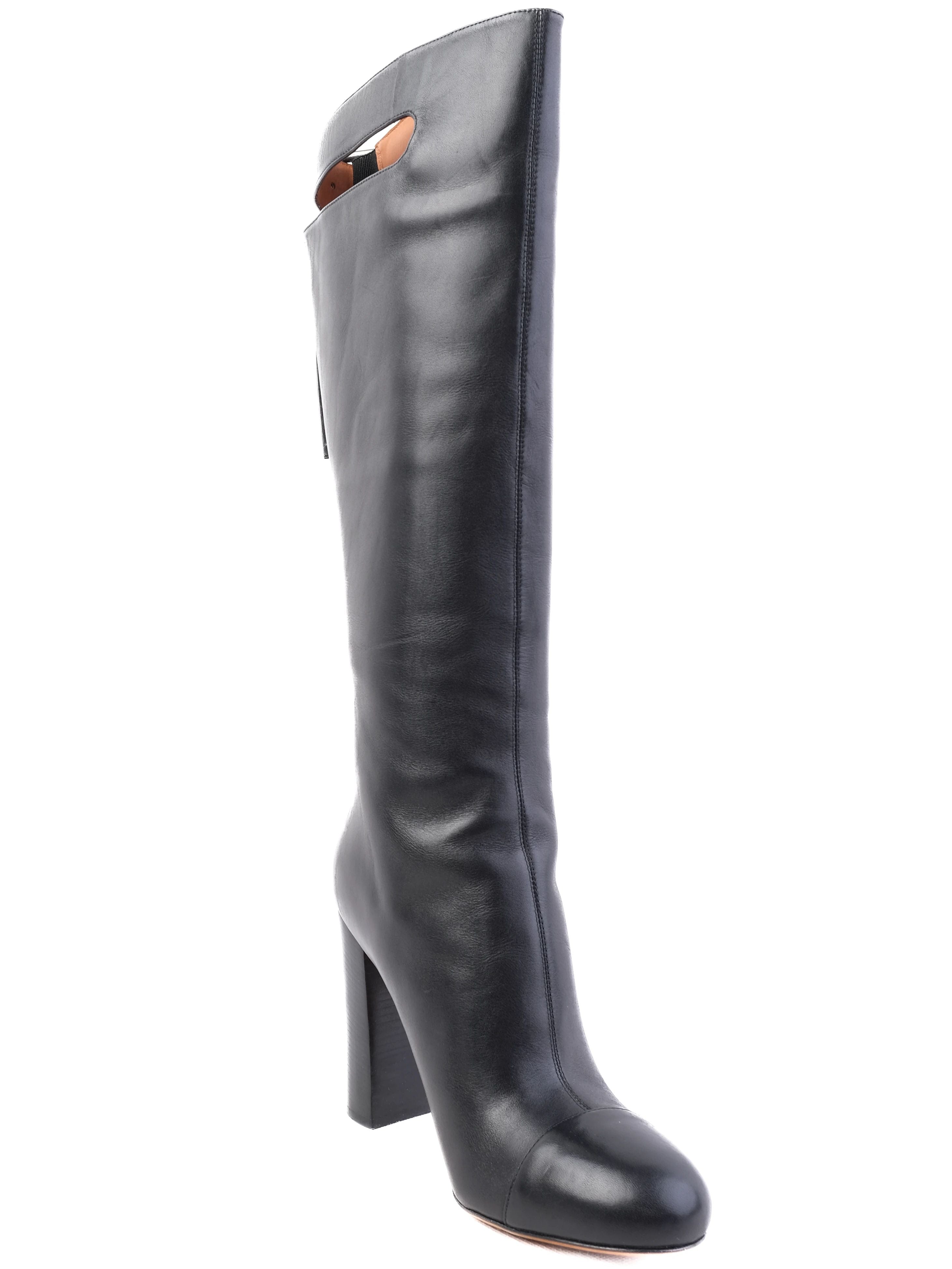 Perfect Marc Jacobs Black Leather Knee-High High-Heeled Boots Size 38
