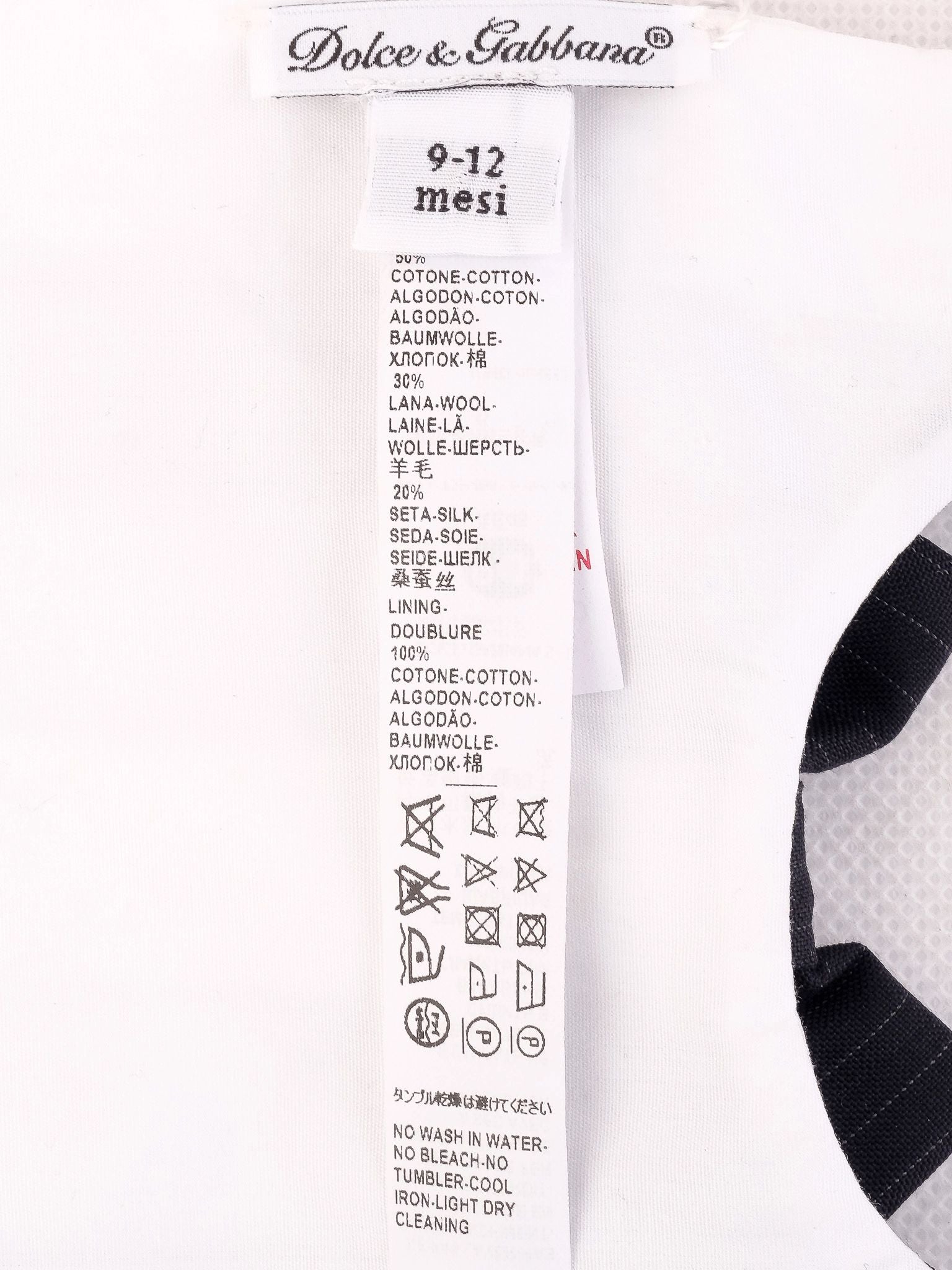 Excellent Dolce Gabbana Baby Bib Tuxedo Design Size 9 Months