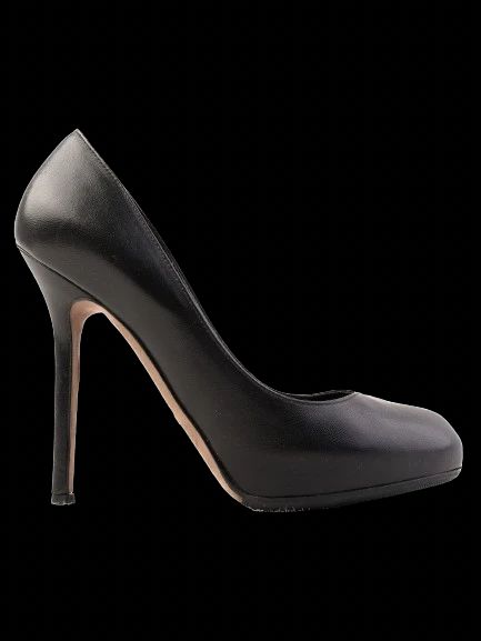 Excellent Sergio Rossi Black Leather High-Heeled Pumps Size 35.5