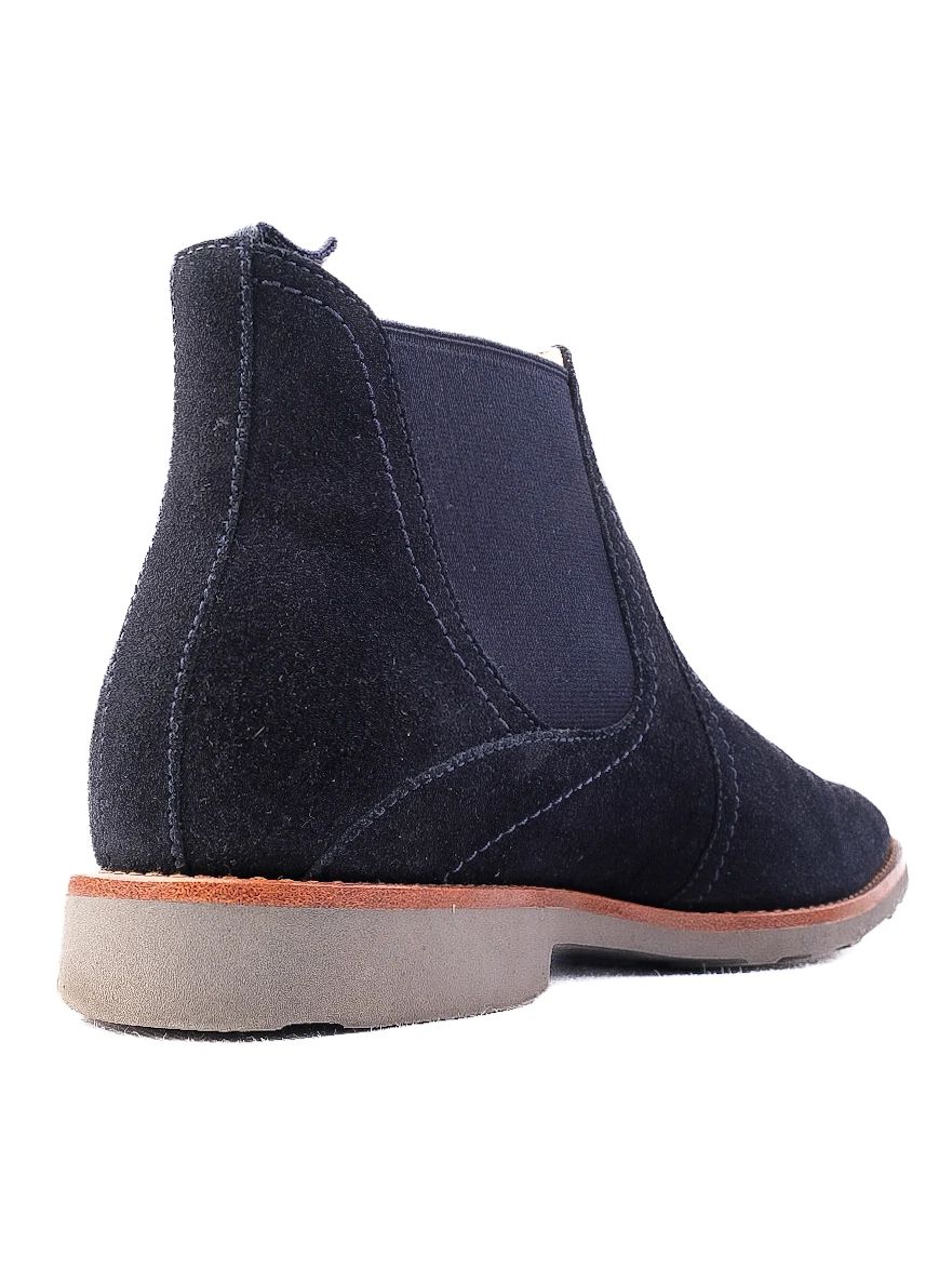 Excellent Hugo Boss Blue Leather Chelsea Boots Size 40.5