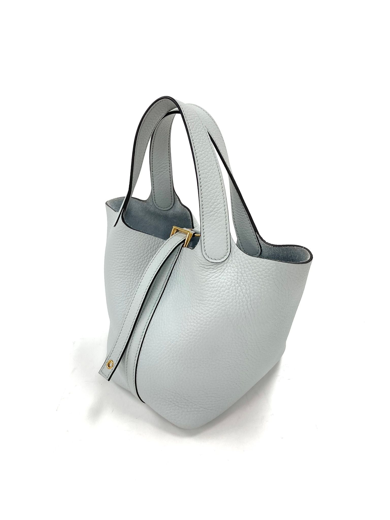 Hermes Lightblue Picotin PM,Taurillon Clemence GHW  B Stamp