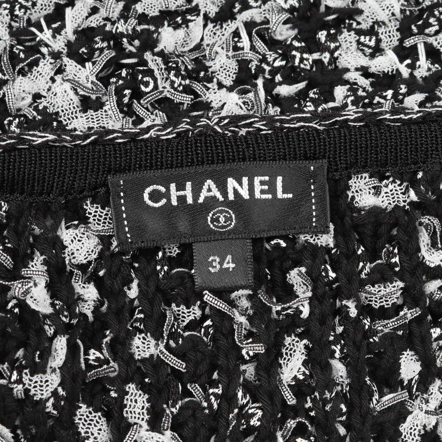 Chanel Black White Dress Cotton Silk P 58967k 07720