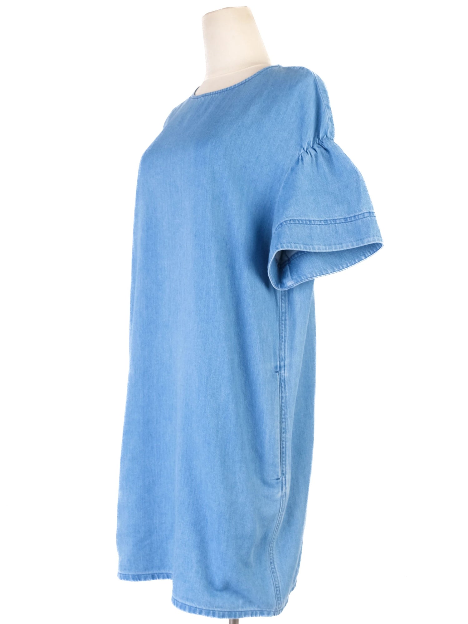 Excellent Cos Light Blue Denim Dress Size L Cotton Natural