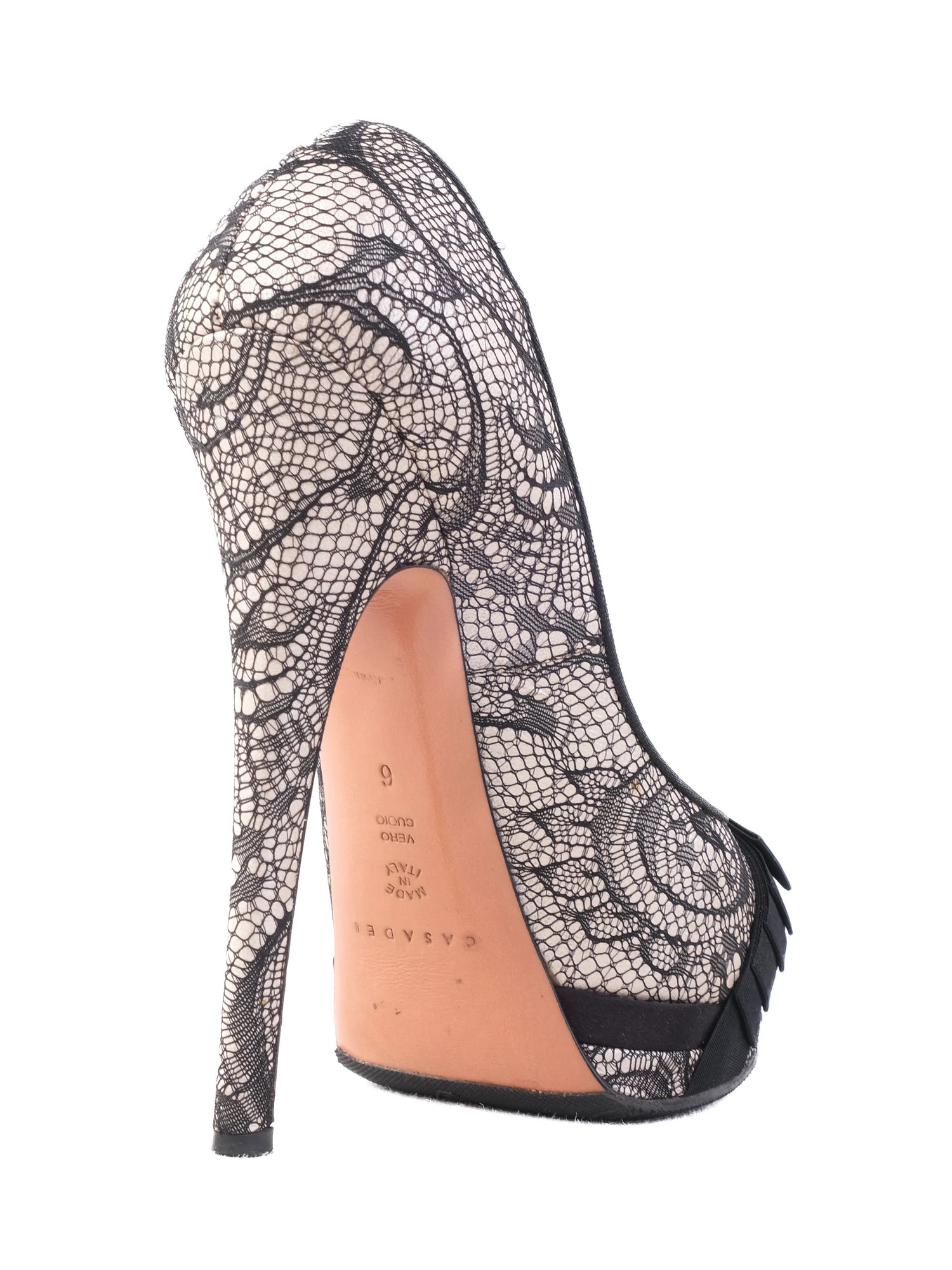 Excellent Casadei High-Heeled Platform Peep-Toe Shoes Size 36