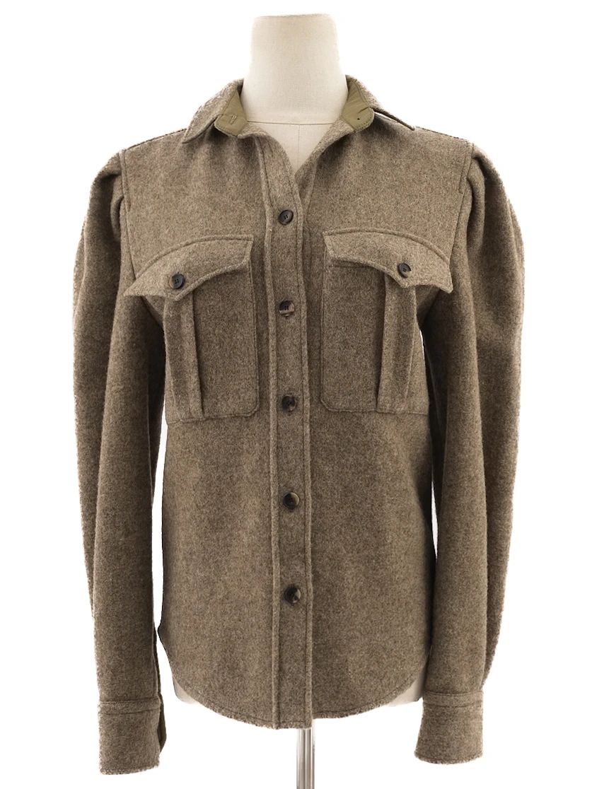 Excellent Isabel Marant Gray Wool Military Shirt Size XS