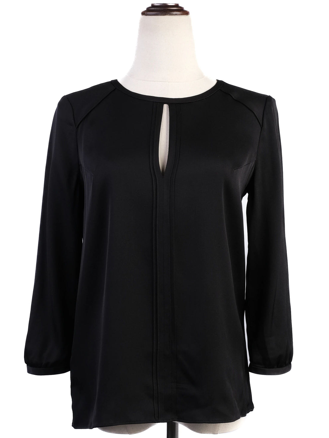 Excellent Hugo Boss Black Silk Blouse Size XS with Keyhole Opening