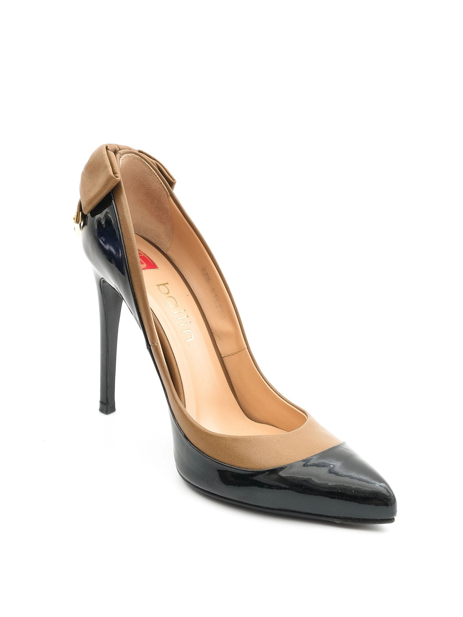 Ballin Black High-Heeled Shoes 37.5 Excellent Condition with Bow