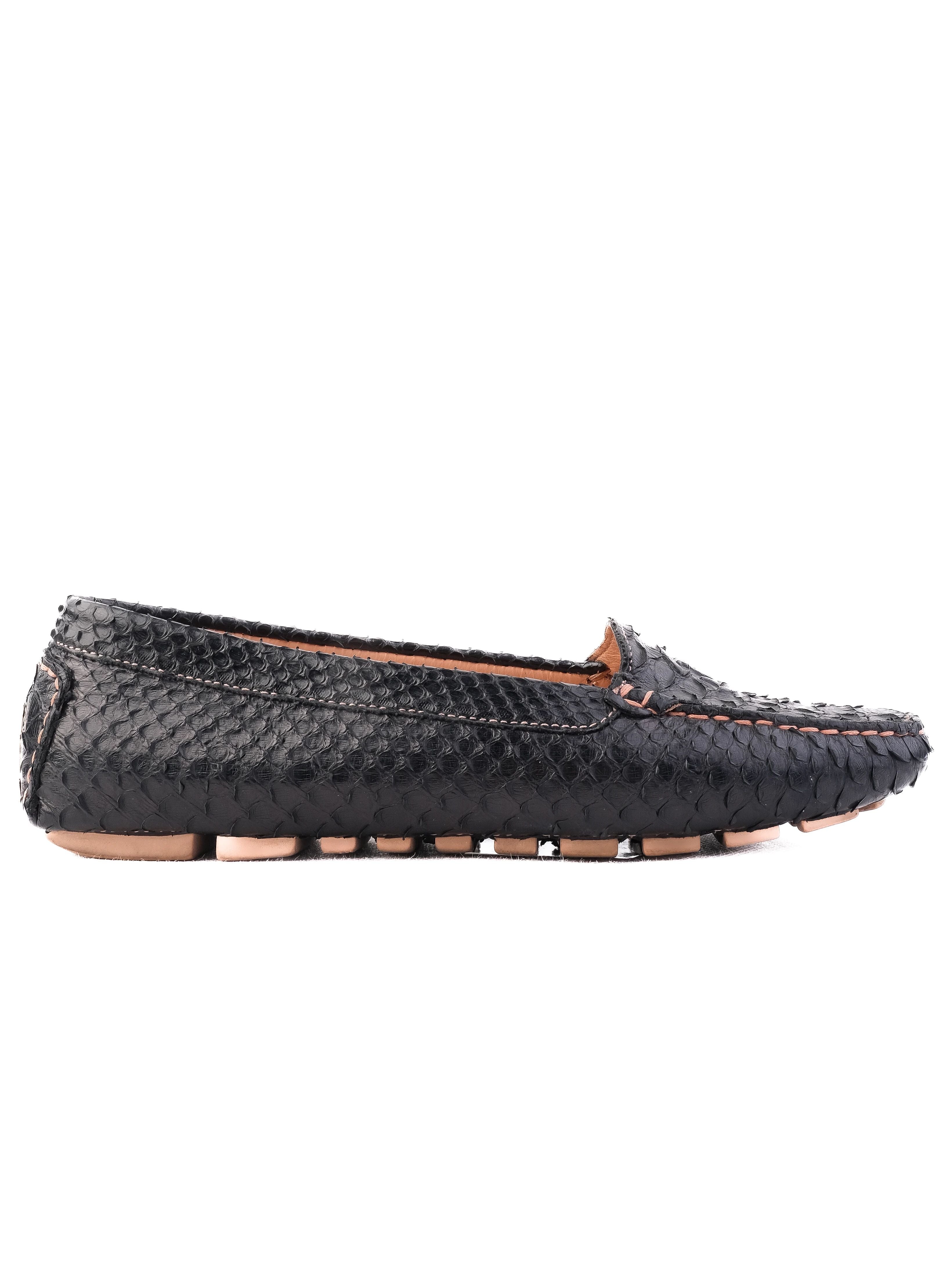 Excellent Easy by Loriblu Black Leather Loafers Size 37