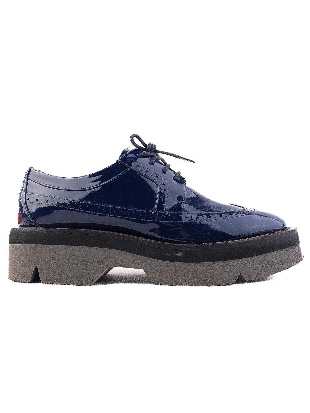 NEW Giorgio Fabiani Blue Patent Leather Lace-Up Shoes Size 36