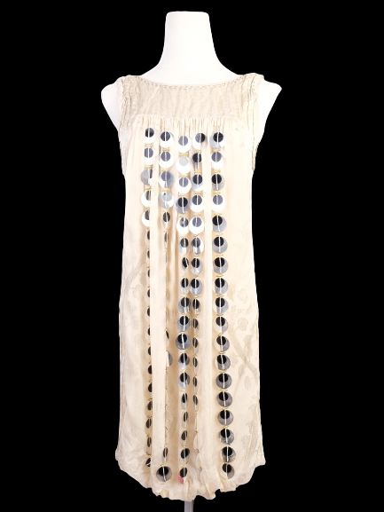 Excellent Alberta Ferretti Red Silk Dress Size M with Embellishments