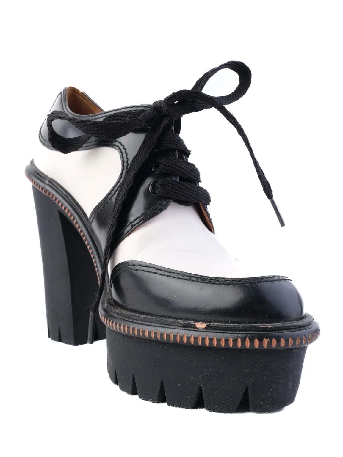 Excellent Marc Jacobs Platform Heels Leather Lace-Up Size 36.5