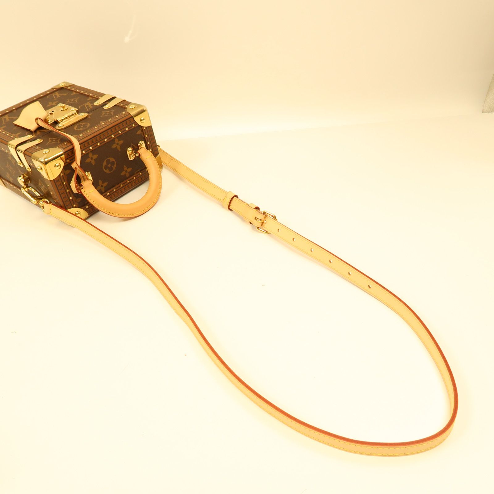 Louis Vuitton Monogram Camera Box Gold Hand-handed Shoulder Bag Color Brown 2way Shoulder Bag M 10079