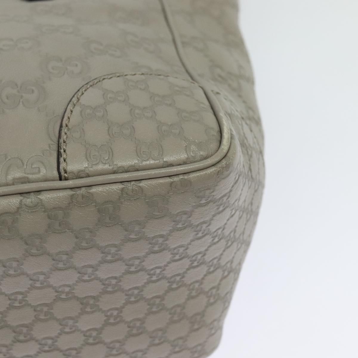 Gucci Gg Canvas Guccissima Hand Bag Leather Gray Gold 353121 Auth