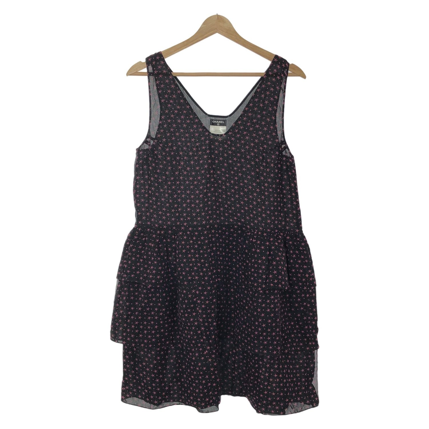 Chanel Mini Dress Black Silk 38