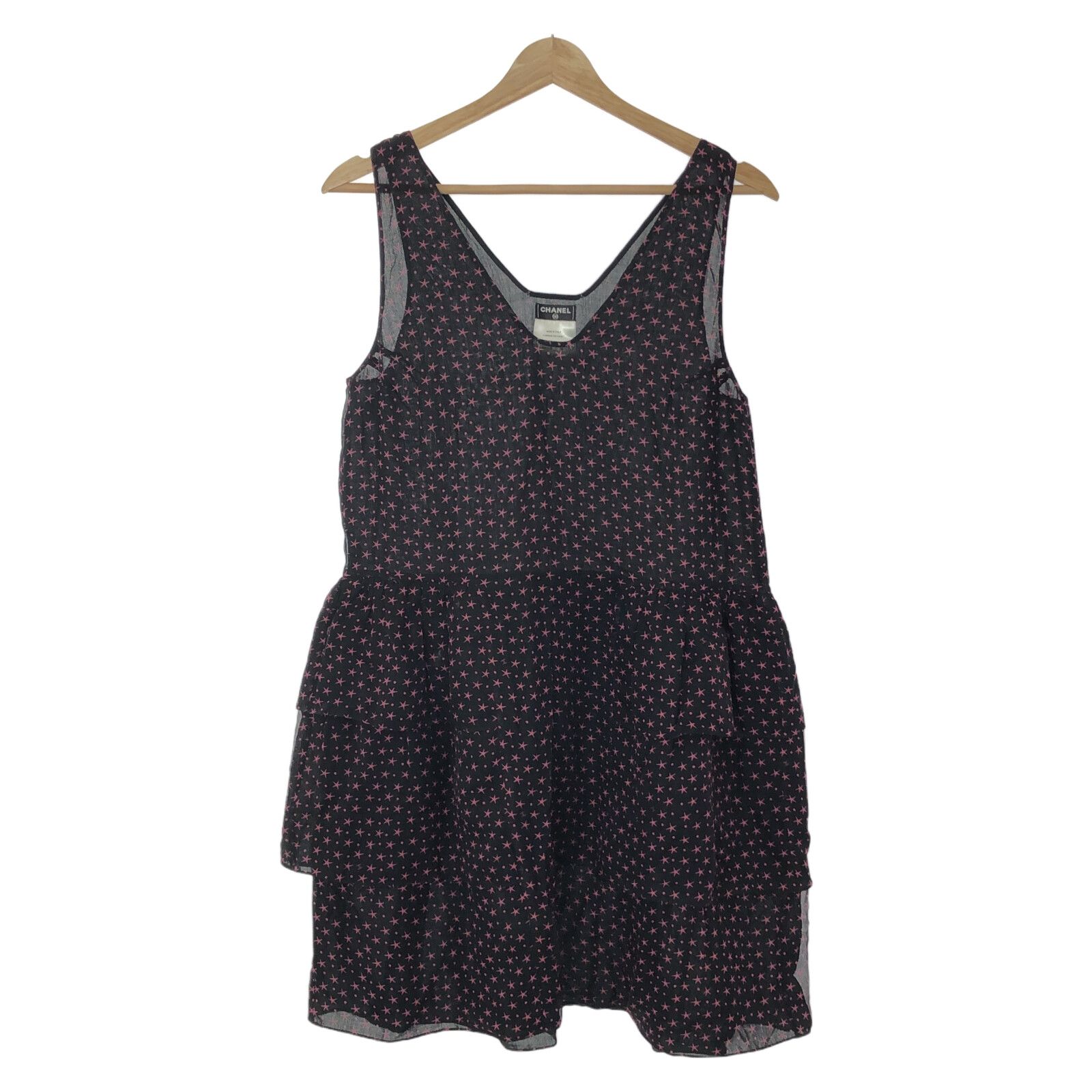 Chanel Mini Dress Black Silk 38