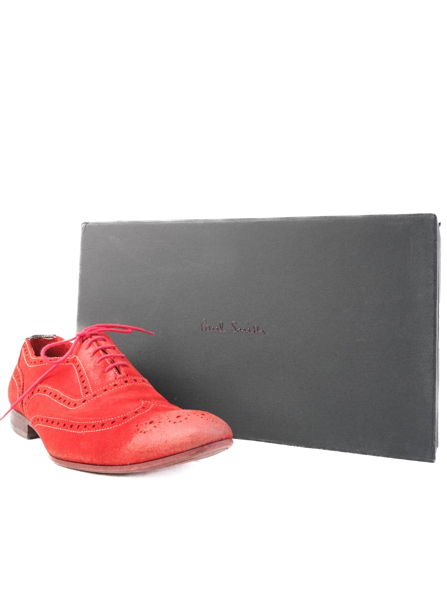 Excellent Paul Smith Red Leather Brogue Shoes Size 41