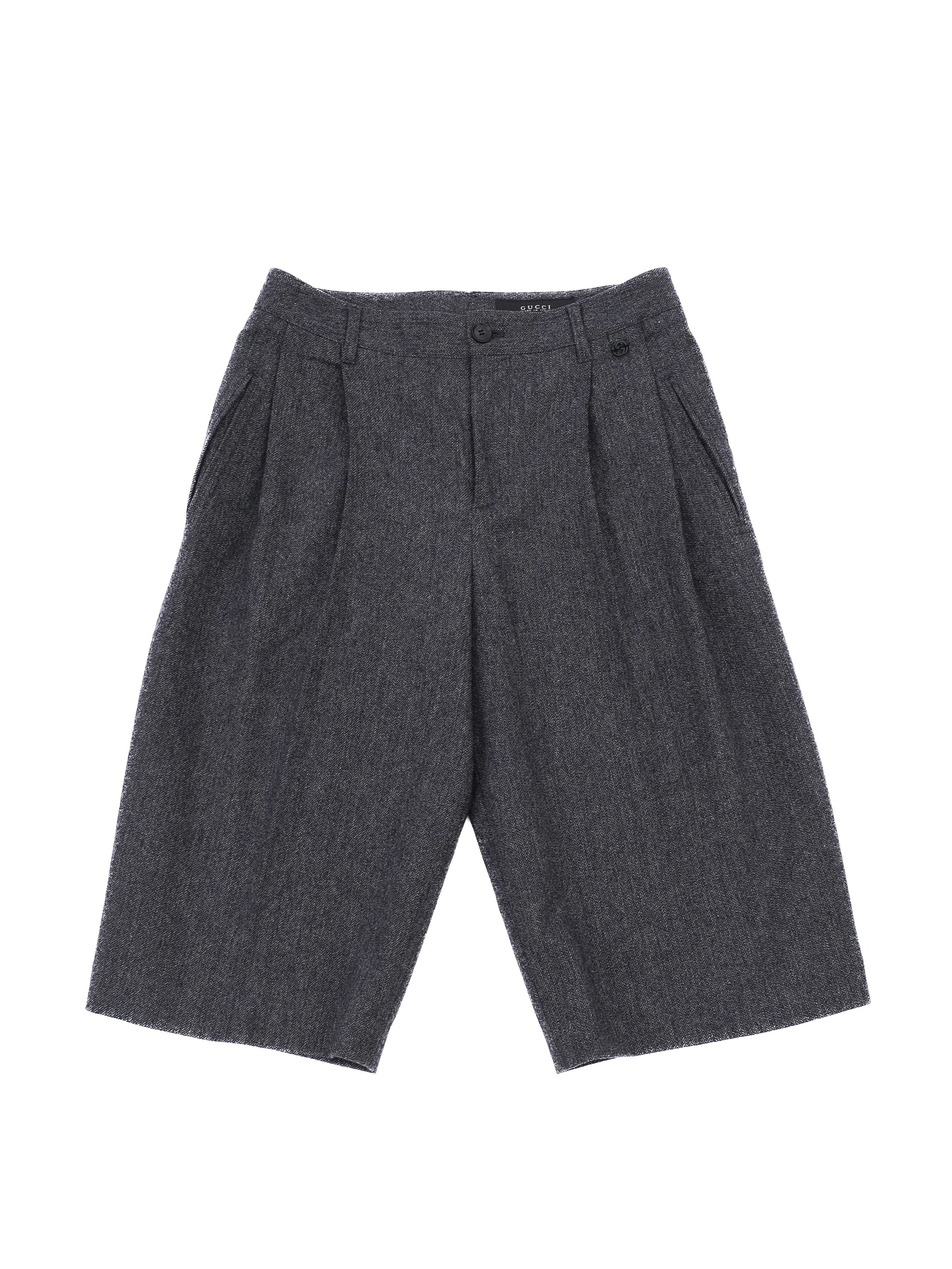 Excellent Gucci Gray Wool Knee-Length Shorts Size 38 S