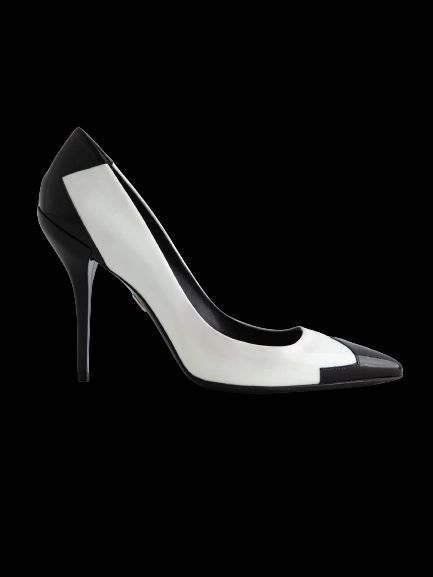 Good Roger Vivier High-Heeled Shoes White Black Cap Size 37