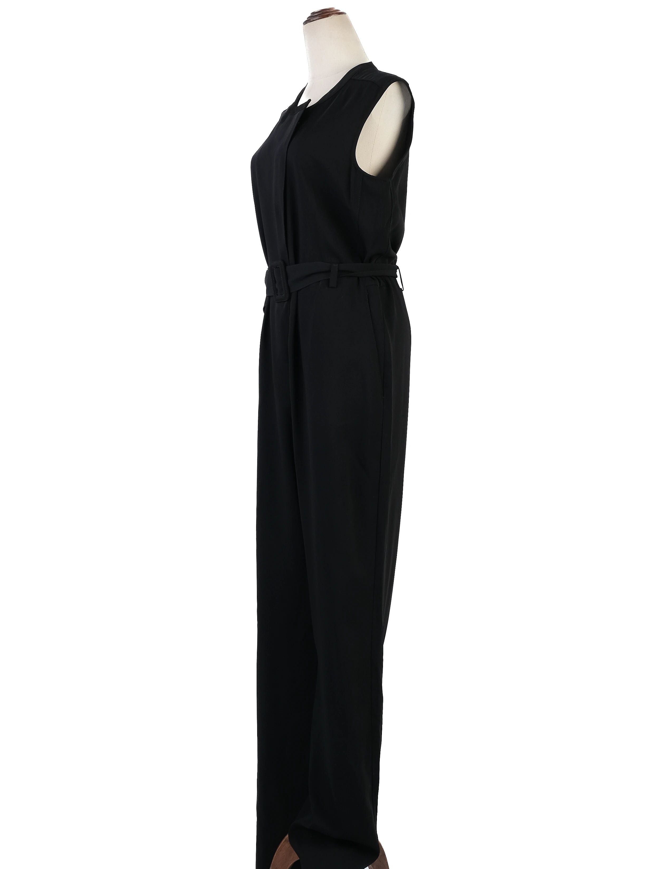 Excellent Maison Margiela Black Polyester Sleeveless Jumpsuit Size XL