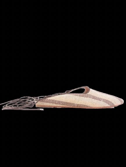 Weekend MaxMara Excellent Condition Striped Fabric Flat Shoes