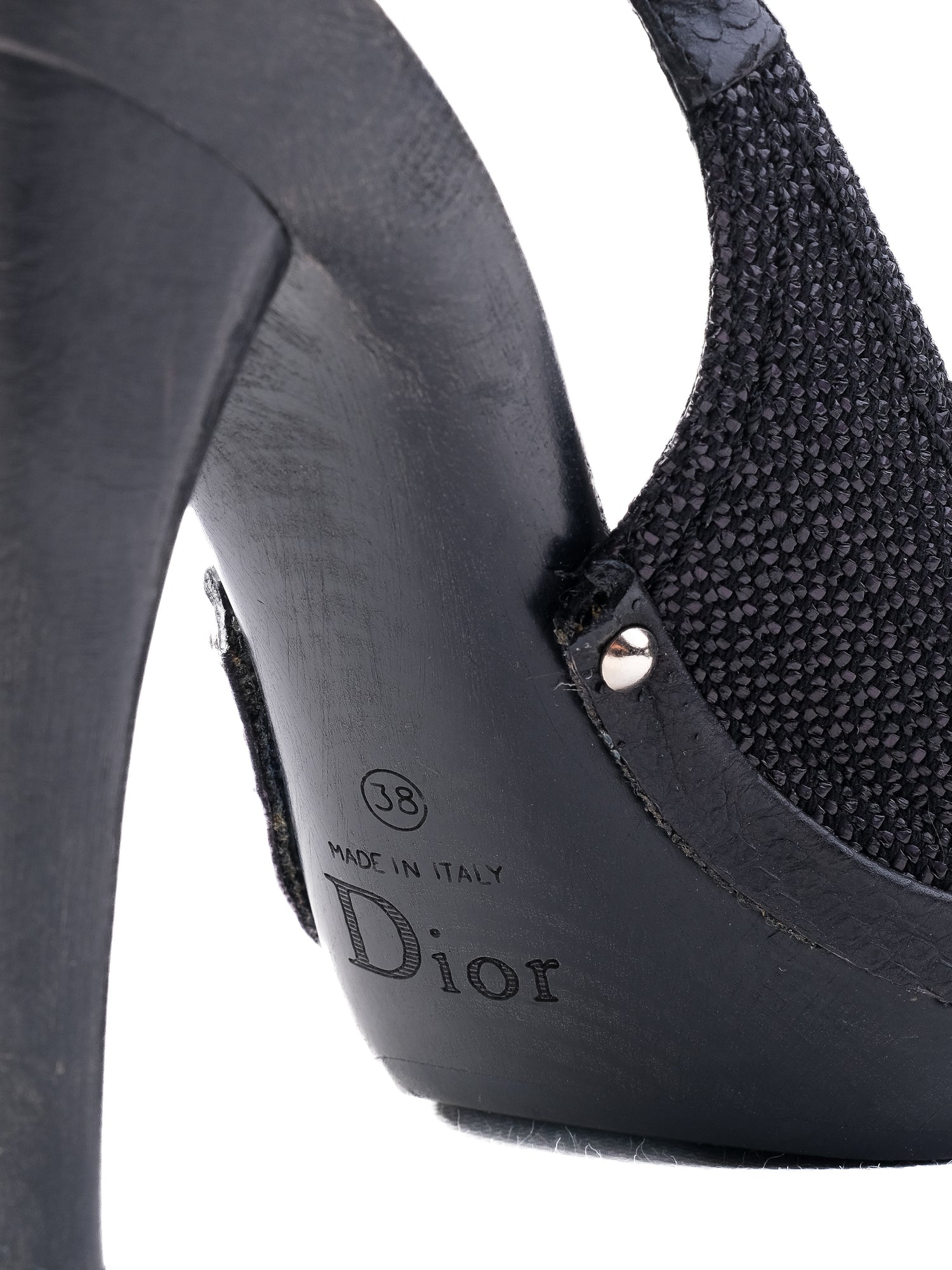 Perfect Dior Black Leather High-Heeled Sandals Size 38
