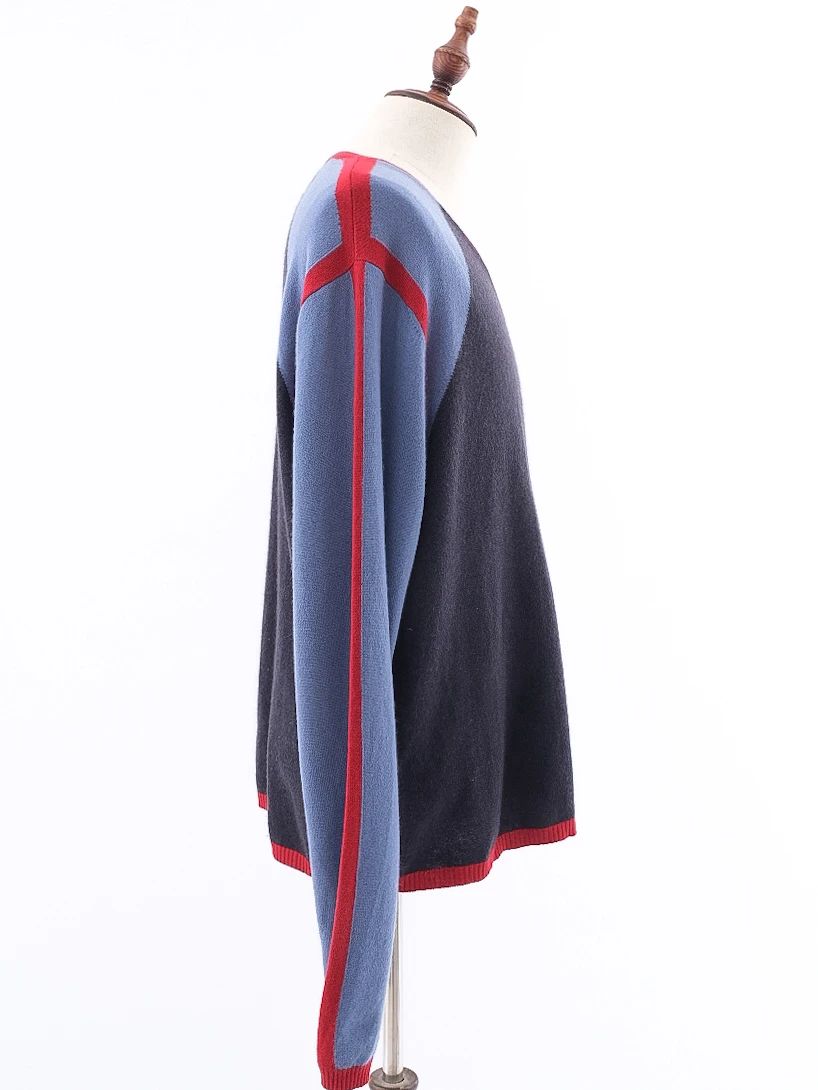 Excellent Etro Cashmere Color-Block Sweater XL Men V-Neck