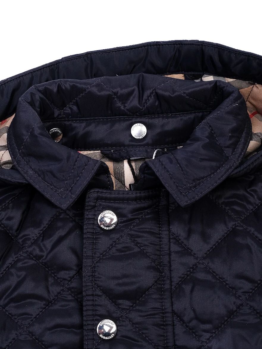 NEW Burberry Quilted Jacket Blue Nylon Size 1 for Kids