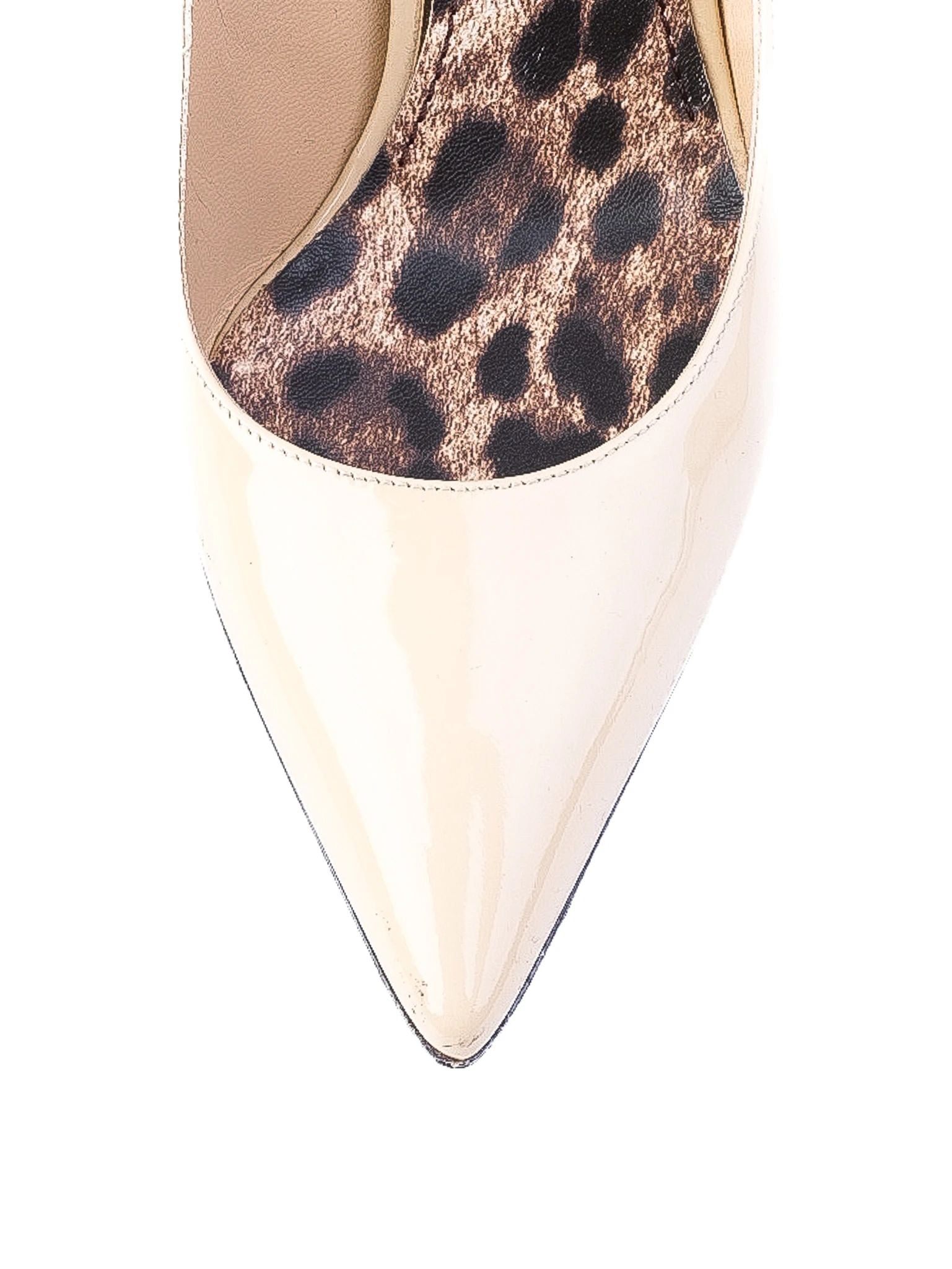 Excellent Dolce Gabbana White Leather High-Heeled Shoes Size 38.5