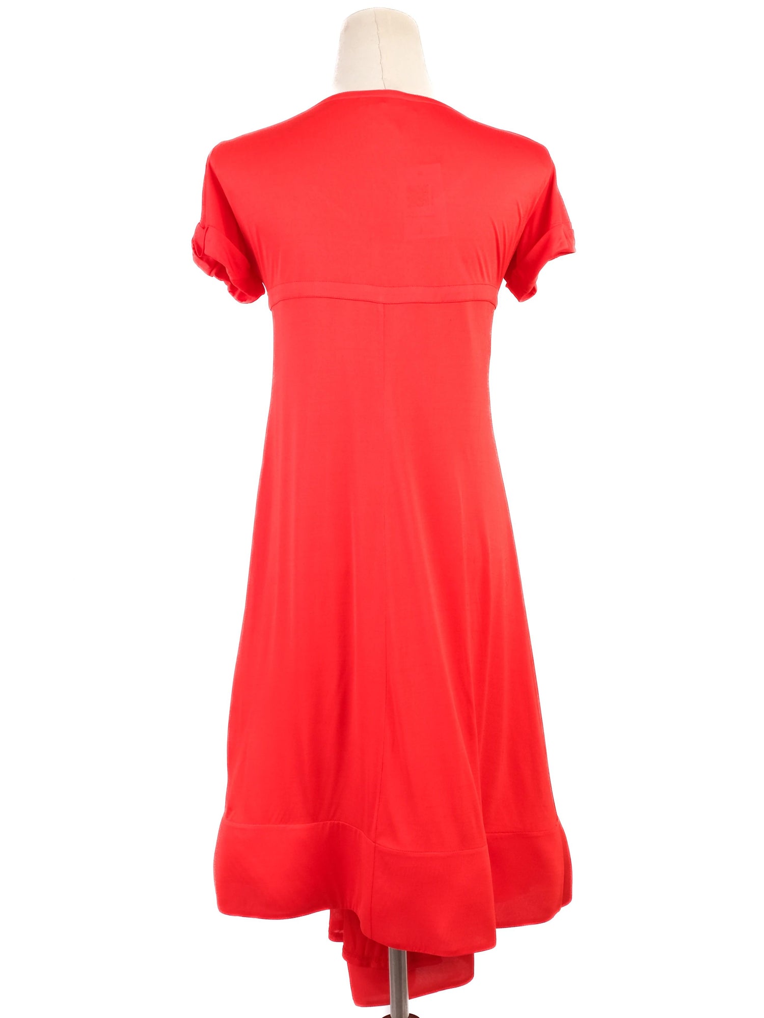 Excellent Celine Red Dress Size M with Bow Detail Viscose