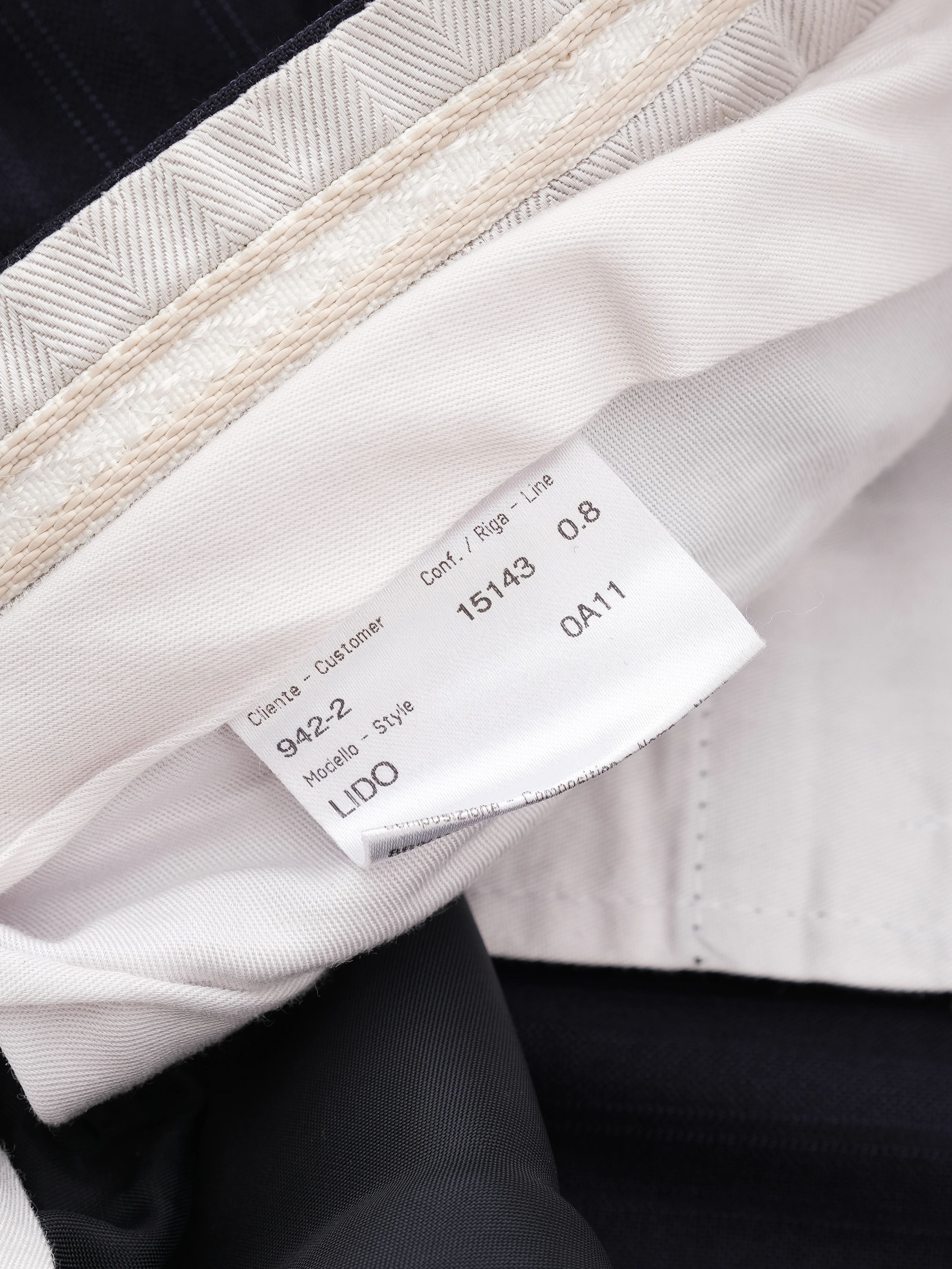BRIONI Excellent Blue Cupro Suit Jacket Size XL Dark Pinstripe